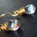 Melanie reviewed 14K GOLD Earrings - Wire Wrapped Earrings - Iridescent Clear Teardrop Earrings. Handmade Jewelry.