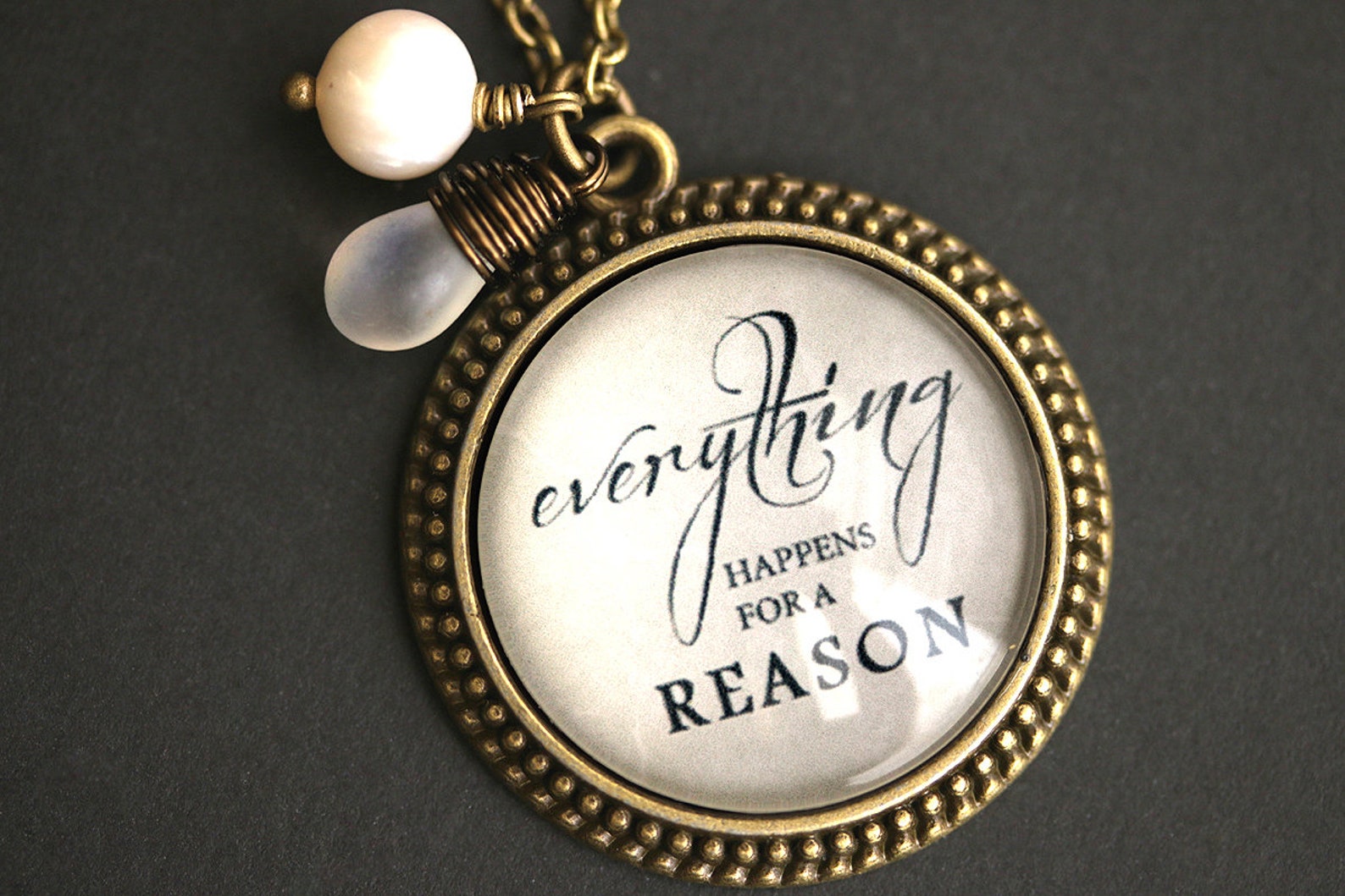 Everything Happens for a Reason Necklace. Quote Necklace With Etsy