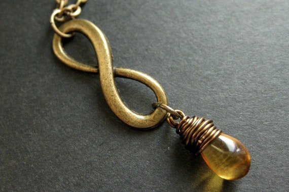 Honey Amber Infinity Necklace Honey Amber Infinity Necklace