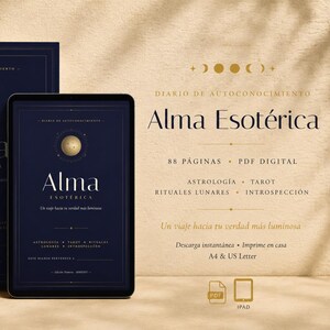 Alma Esotérica · Self Discovery Journal Printable | Astrology Tarot Moon Rituals | 88 Pages PDF + iPad GoodNotes Version | Spiritual Journal