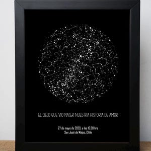 Custom Star Map Print | Personalized Night Sky by Date and Location | Birthday Anniversary Gift | Digital Download High Resolution File