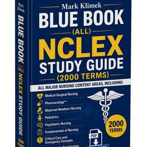 Mark Klimek Blue Book NCLEX Study Guide 2026 / Oltre 2000 termini infermieristici, revisione completa, preparazione NCLEX in formato PDF da scaricare