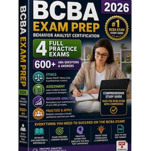 BCBA-examensförberedelse 2026 | 4 övningsprov, 600+ ABA-frågor och svar (PDF)