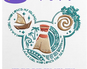 Haftowany plik Disneya „Vaiana”, „I Know The Way”, koszulka z polinezyjską Myszką Miki, koszulka Disney Family Vacation, Ocean Adventure Disney