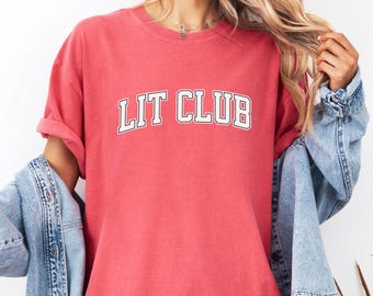Lit Club Shirt, Trendy Bookish Comfort Colors Tee, Book Lover T-Shirt, Reading Gift for Book Club