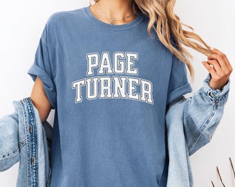 Page Turner Shirt, Trendy Bookish Comfort Colors Tee, Book Lover T-Shirt, Reading Gift for Her