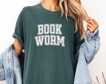 Book Worm Shirt, Trendy Bookish Comfort Colors Tee, Retro Book Lover T-Shirt, Reading Gift