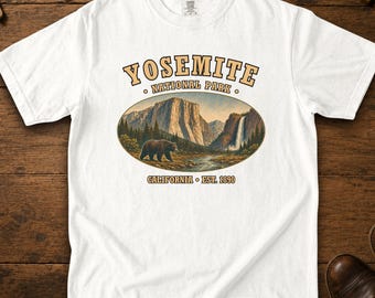 Yosemite National Park Shirt, Half Dome Bear Comfort Colors Tee, Vintage California Hiking T-Shirt, Camping Gift