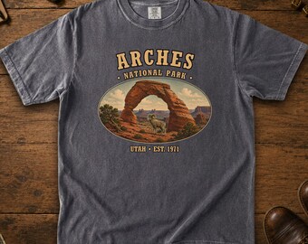 Arches National Park Shirt, Delicate Arch Comfort Colors Tee, Vintage Utah Desert T-Shirt, Hiking Gift