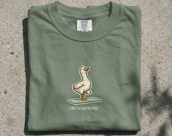 I Did Yoga Today Shirt, Funny Goose Yoga Comfort Colors Tee, Silly Goose Meditation T-Shirt, Yoga Teacher Gift for Her