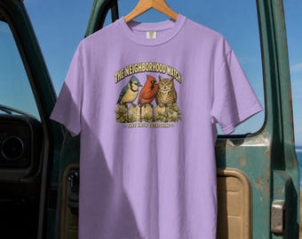 The Neighborhood Watch Shirt, Funny Bird Watcher Comfort Colors Tee, They Know Everything Birder Gift T-Shirt for Nature Lovers