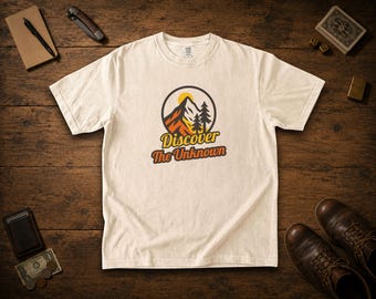 Discover The Unknown Shirt, Retro Mountain Comfort Colors Tee, Vintage Hiking T-Shirt Gift