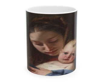 Timeless Blessed Virgin Mary Christian Painting Mug Ceramic Coffee Cup Gift For Her
