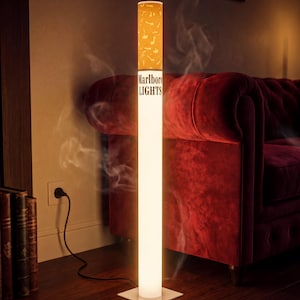 giant marlboro cigarette lamp DIY Bedazzled Part 1, OK I saw @givinghelly s ViRalll Light-er lamp and I knew I had to make something to pair with it- and the only natural thing felt like a giant bedazzled Giant Cigarette Floor Lamp -