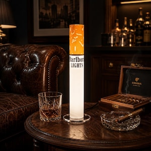 cigarette light for room Marlboro floor lamp, retro vintage cigarette, mid-century Vintage Marlboro Light Lamp 95cm