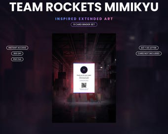 Team Rocket's Mimikyu 238/217 Extended Binder Art | Printable 9-Pocket Display | Inspired Fan Art, A4 + US Letter | Card Not Included