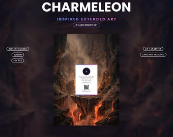 Charmeleon 169/165 Extended Binder Art | Printable 9-Pocket Display | Inspired Fan Art, A4 + US Letter | Card Not Included