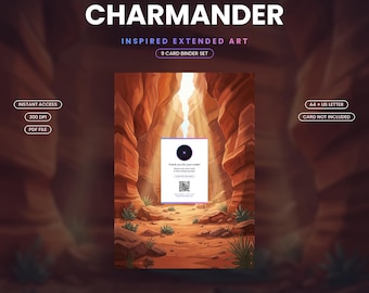 Charmander 168/165 Extended Binder Art | Printable 9-Pocket Display | Inspired Fan Art, A4 + US Letter | Card Not Included