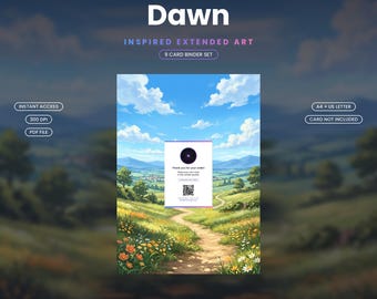 Dawn 129/094 Carpeta extendida con ilustraciones / Exhibidor imprimible de 9 bolsillos / Fan art inspirado, A4 + Carta estadounidense / Tarjeta no incluida