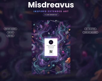 Misdreavus 233/217 Arte para carpeta extendida / Exhibidor imprimible de 9 bolsillos / Arte de fan inspirado, A4 + Carta estadounidense / Tarjeta no incluida
