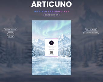 Arte para carpeta extendida de Articuno 161/159 / Exhibidor imprimible de 9 bolsillos / Fan art inspirado, A4 + Carta estadounidense / Tarjeta no incluida