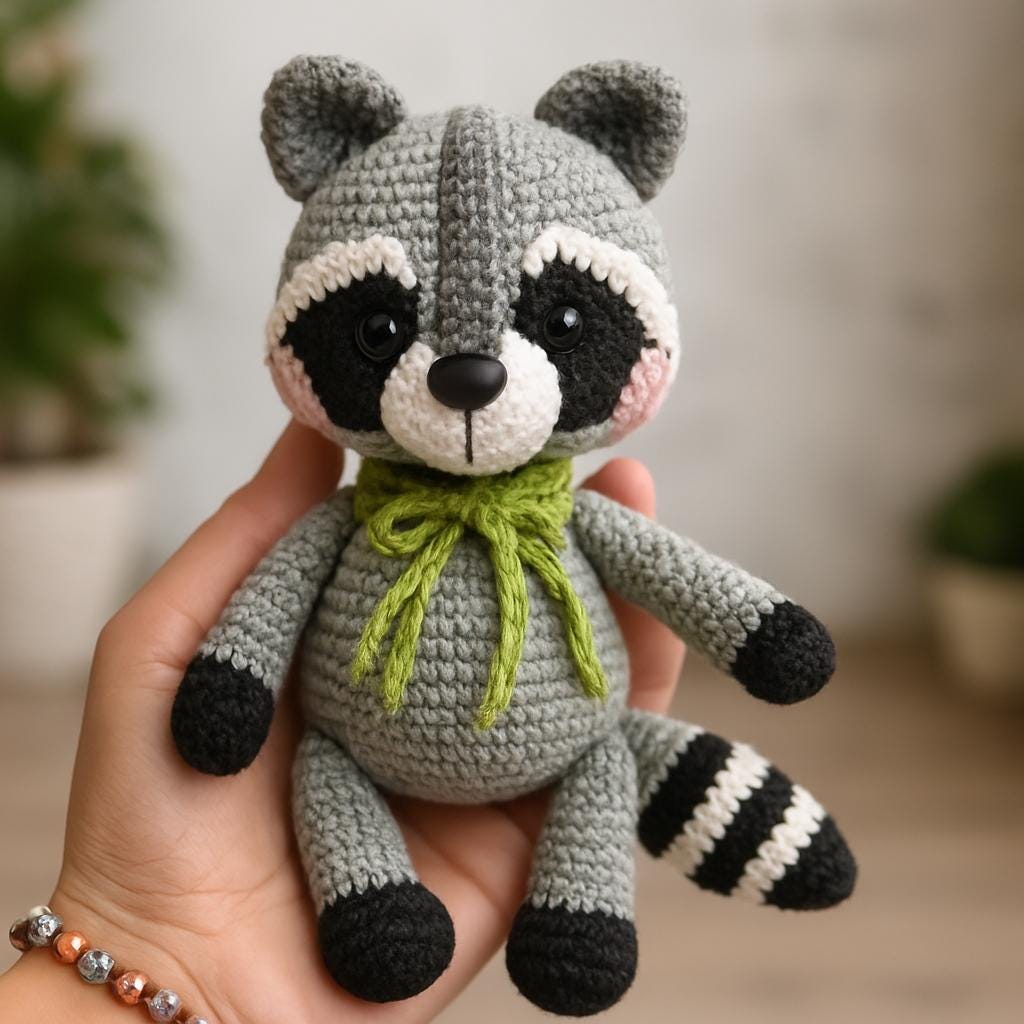 30 Raccoon Crochet Patterns for Woodland Amigurumi, Plushies, and Loveys 14 Raccoon Amigurumi Tutorial PDF