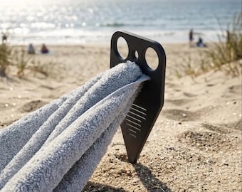 Ancoraggio per telo mare stampato in 3D nero | Ancoraggio per telo mare | Morsetto antivento per telo mare