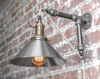 Industrial Style Sconce - Pendant Lamp - Metal Shade - Edison Bulb - Wall Light - Model No. 6088