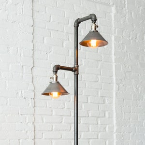 Industrial Floor Lamp - Metal Shade - Edison Bulb Lamp - Industrial Furniture - Model No. 3823