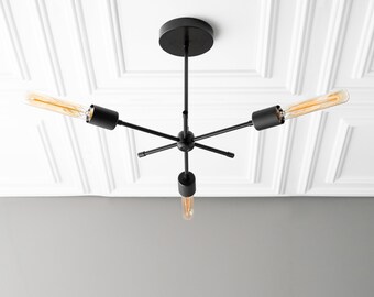 Simone 33 in. 5 Light Indoor Matte Black and Brushed Nickel Finish Chandelier with Light Kit Simone 33 in. 5 Light Indoor Matte Black and Brushed Nickel Finish Chandelier with Light Kit