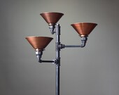 Torchiere Floor Lamp - Copper Shade - Industrial Floor Lamp - Rustic Copper - Pipe Floor Lamp - Industrial Style Furniture