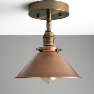 8&quot; Aged Copper - Ceiling Light - Rustic Industrial Light Fixture - Farmhouse Lighting - Model No. 8794