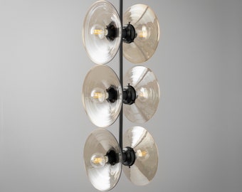 Chandelier Light-Smoked Glass Light-Cluster Chandelier-Light Fixture - Model No. 2912