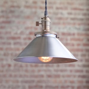 10 Inch Steel - Pendant Lights - Metal Shade -  Hanging Pendant Light - Industrial Shade Pendant - Model No. 6399