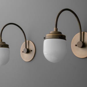 Sconce Light-Brass Wall Sconce-Modern Wall Light-Opal Glass Sconce - Model No. 2729 image 4