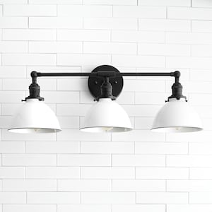 Farmhouse Vanity - 3 shade Fixture - Farmhouse Lighting - Rustic Lighting - Bathroom Vanity - Industrial Lighting - Model No. 0085