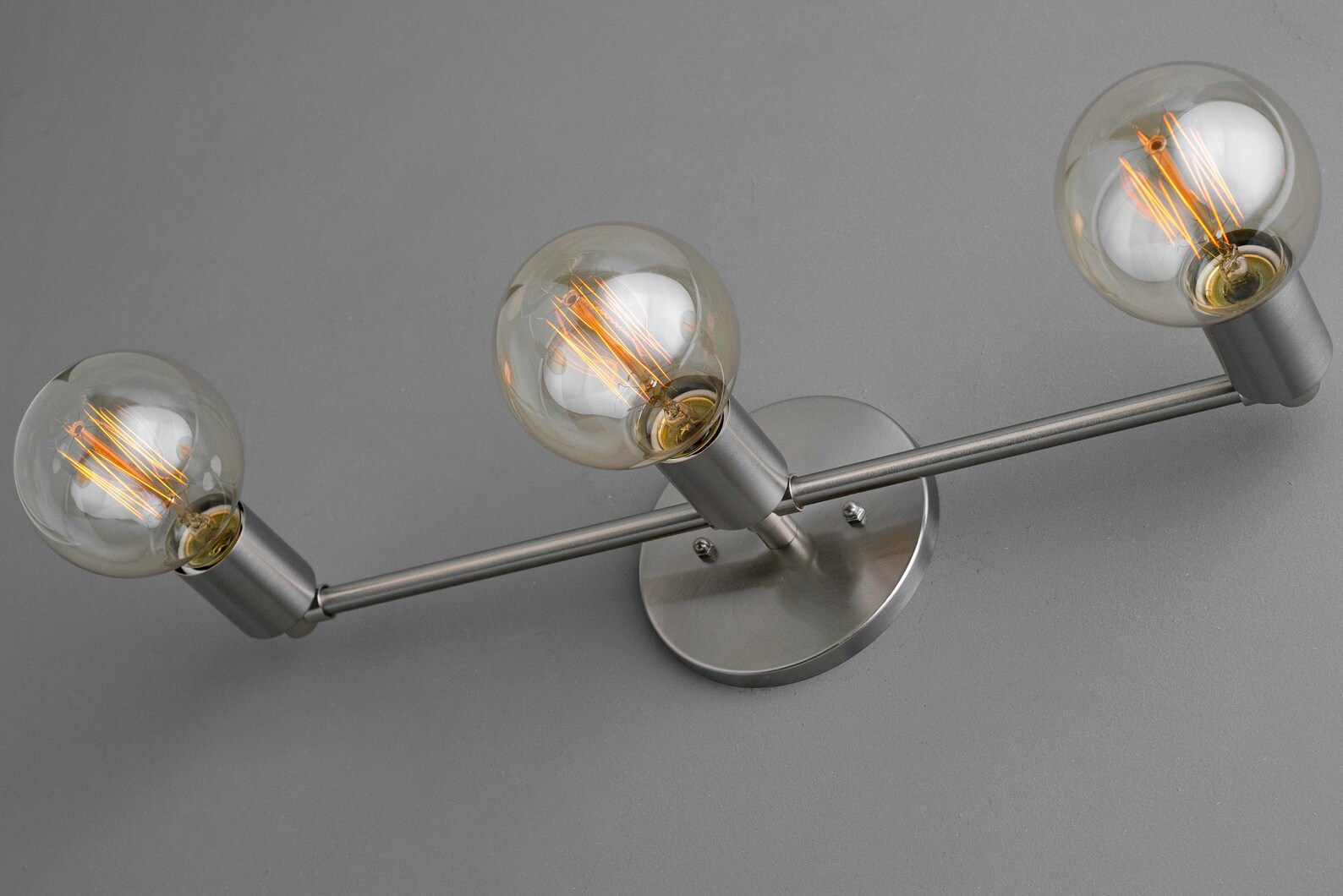 Three Bulb Vanity Light Edison Bulb Bare Bulb Minimalist Etsy