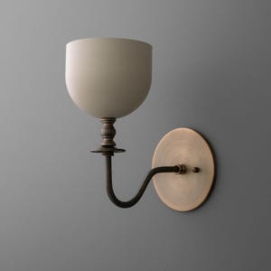 Sconce Light-Brass Wall Sconce-Beige Dome Light-Minimalist Lighting - Model No. 3353 image 3