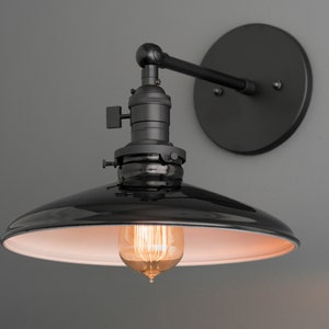 Black Shade Wall Sconce Bedside Light Industrial Lighting Bathroom Sconce Light Fixture Model No. 2911 image 2