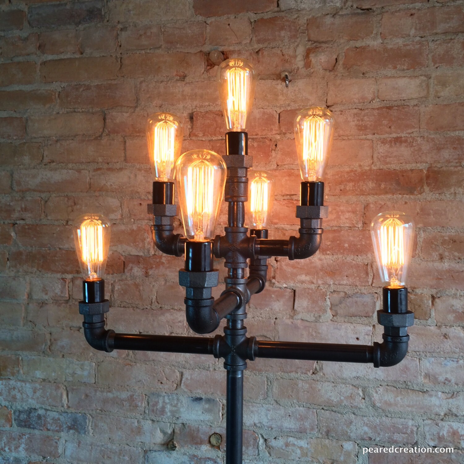 Floor Lamp Multiple Edison Bulb Industrial Style Iron