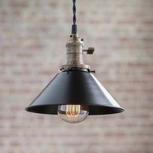 Pendant Lights - Steel Shade -  Hanging Pendant Light - Industrial Shade Pendant - Edison Pendant - Model No. 2008