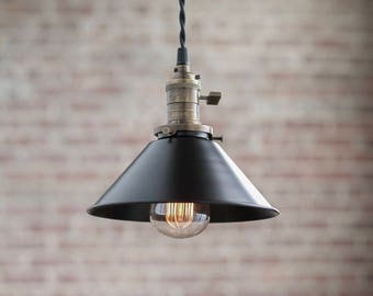 Pendant Lights - Steel Shade -  Hanging Pendant Light - Industrial Shade Pendant - Edison Pendant - Model No. 2008