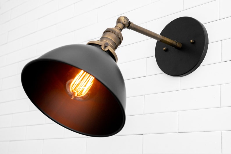 Matte Black Sconce Black Shade Light Fixture Industrial Light Farmhouse Lighting Model No. 4681 image 5