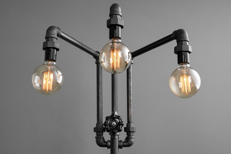 Adjustable Floor Lamp - Industrial Furniture - Multiple Edison Bulbs - Sofa Lamp - Model No. 9630 