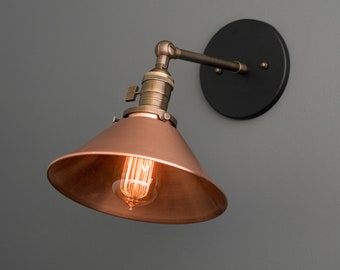 Copper Wall Sconce - Industrial Lamp - Black Sconce - Industrial Fixture - Wall Sconces - Wall Lamp - Model No. 3362