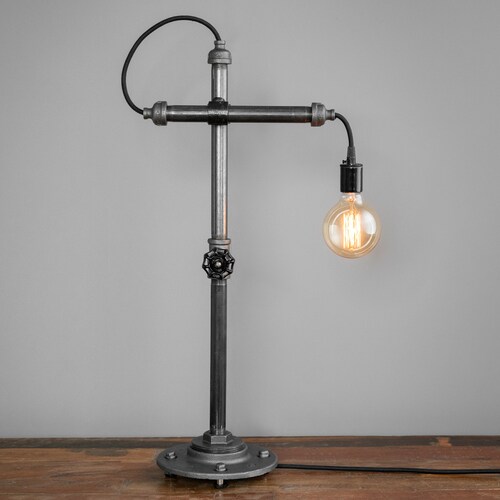 Industrial Table Lamp Edison Bulb Lamp Industrial Lighting Etsy