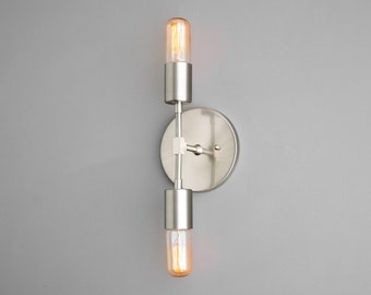 Modern Industrial Sconce - Edison Bulb - Wall Light - Minimalist Lighting - Two Bulb Sconce - Model No. 8980