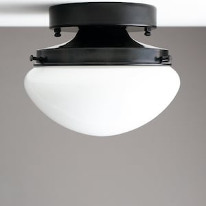 Mushroom Light - Mid Century Light Fixture - Flush Mount Ceiling Light - Milk Glass Lamp - Model No. 8321