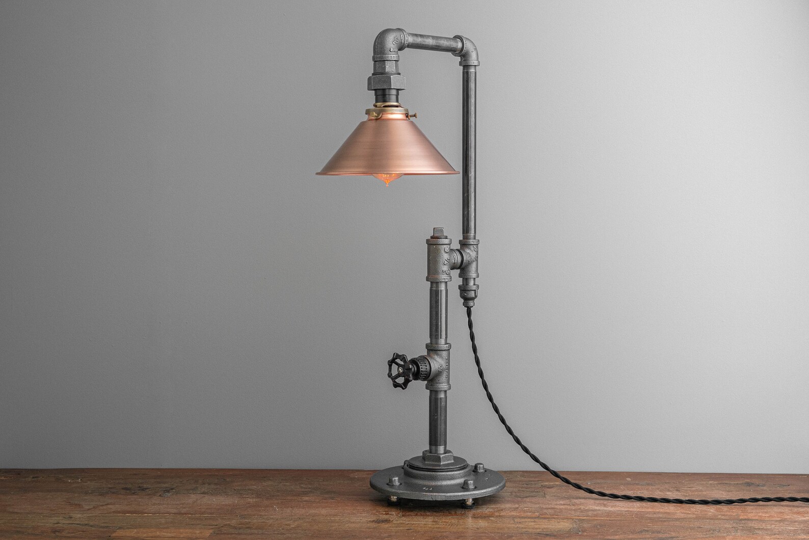 Edison Table Lamp Industrial Furniture Iron Pipe Lamps Etsy
