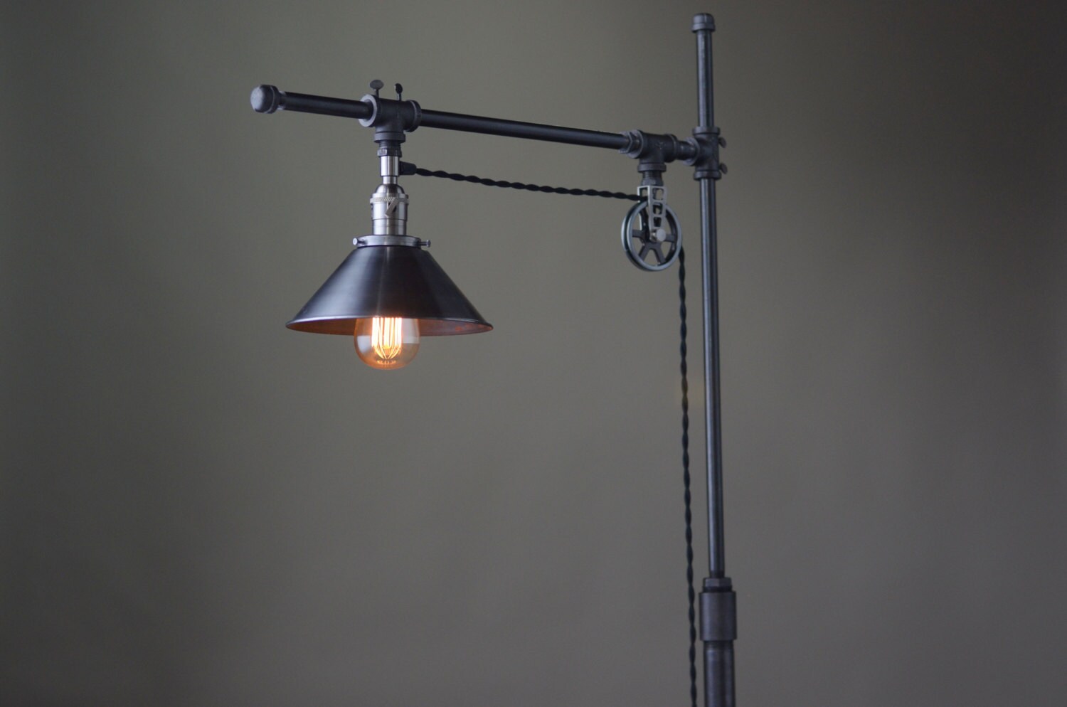 Industrial Standing Lamp Reading Floor Pipe Industrial Standing Lamp Reading Floor, Steel Pipe Floor Lamp